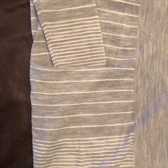 Gap gray horizontal striped open front cardigan. New never worn. - Picture 3 of 5